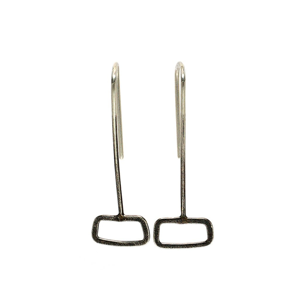 Sterling Silver Jewelry | Rectangle Satchel Earrings | Michele Lee | Rarefy Studio