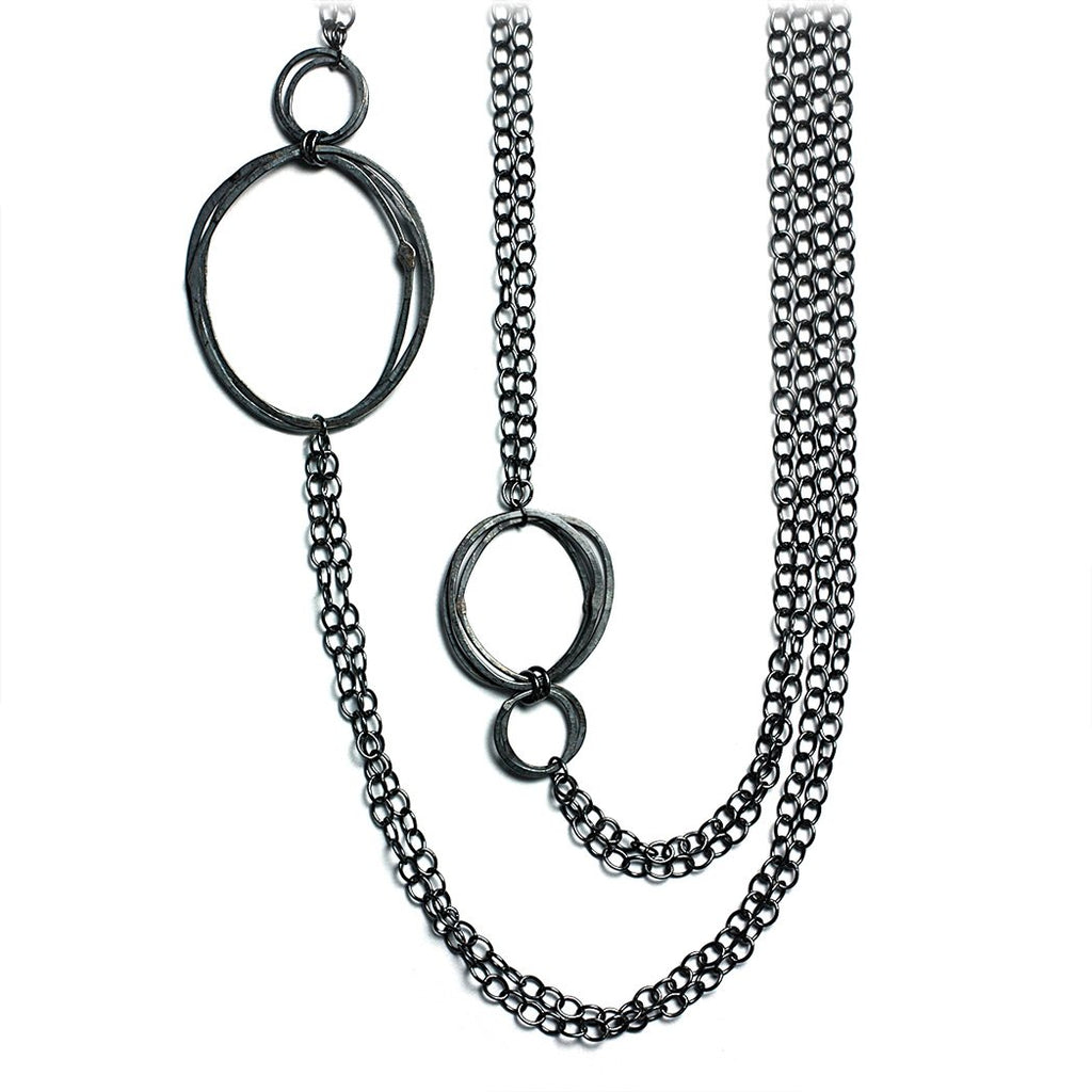 Sterling Silver Jewelry | Double Orbit Necklace | Michele Lee | Rarefy Studio